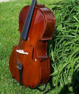 FULL SIZE CONCERT CELLO w/ BOW, CASE, STAND & WARRANTY  