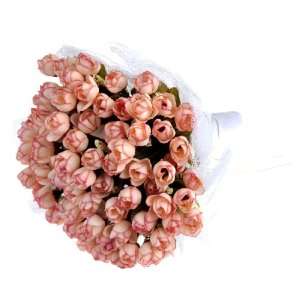  Artwedding Opulent Silk Rose Wedding Bouquet with Tulle 