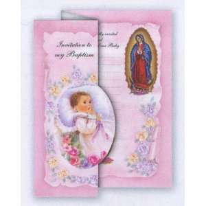  Cromo Baptism Invitation   Girl   NO TEXT   Our Lady of 