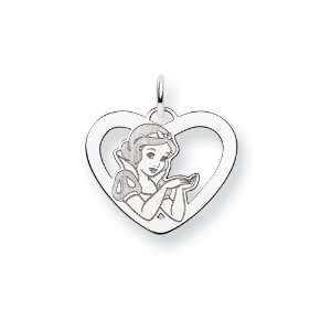  Sterling Silver Disney Snow White Heart Charm: Jewelry