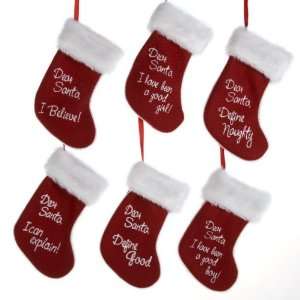   Dear Santa Message Mini Red Christmas Stockings 7 Home & Kitchen