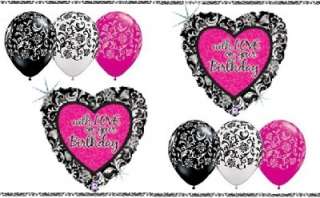   BIRTHDAY balloons damask black white party decorations supplies  