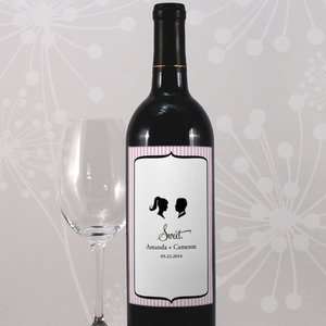 Sweet Silhouettes Wine Label  Pkg of 24 