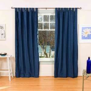  Navy Blue   Tab Top Velvet Curtain / Drape / Panel 43 X 84 