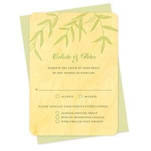  Wispy Bamboo Reply Card   Real Wood Wedding Stationery 